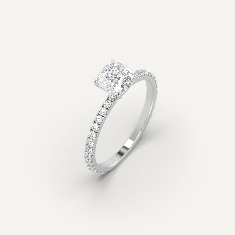 friendship ring with initials -1 carat Cushion Cut Diamond Ring