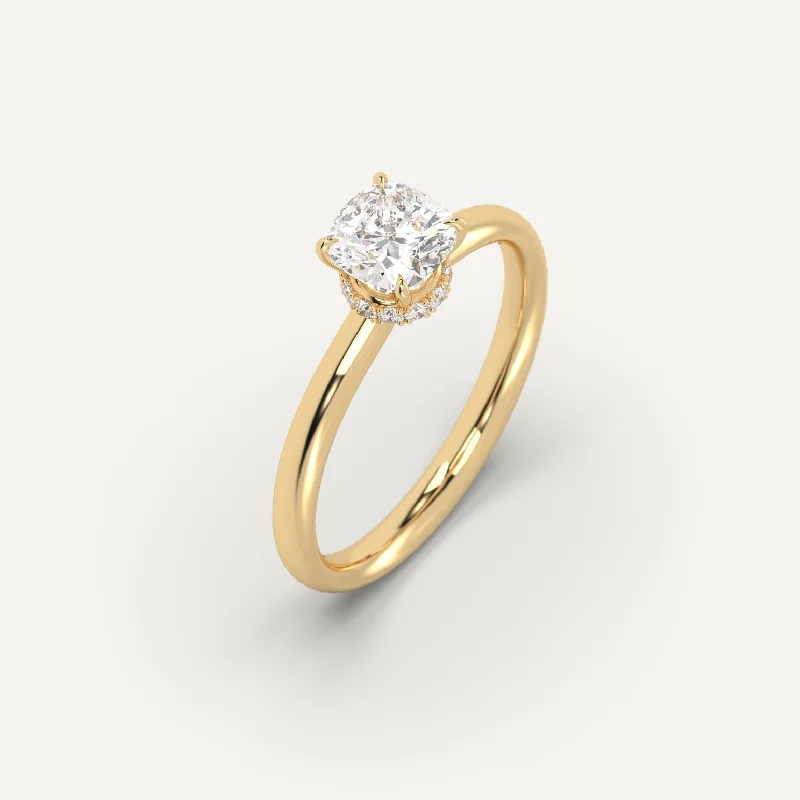 rose gold ring for women -1 carat Cushion Cut Diamond Ring