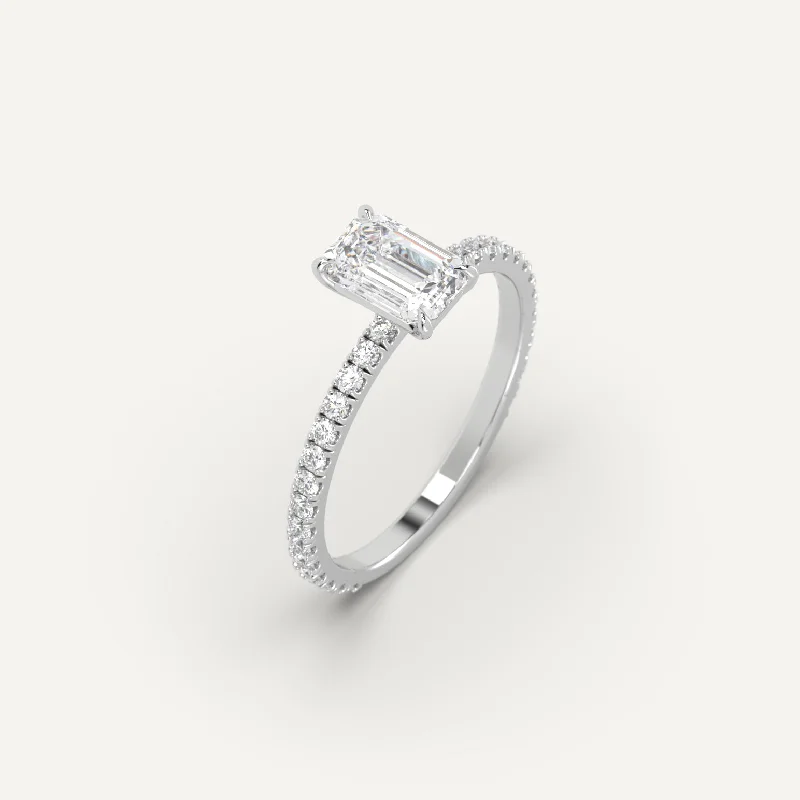 heart band ring for women -1 carat Emerald Cut Diamond Ring