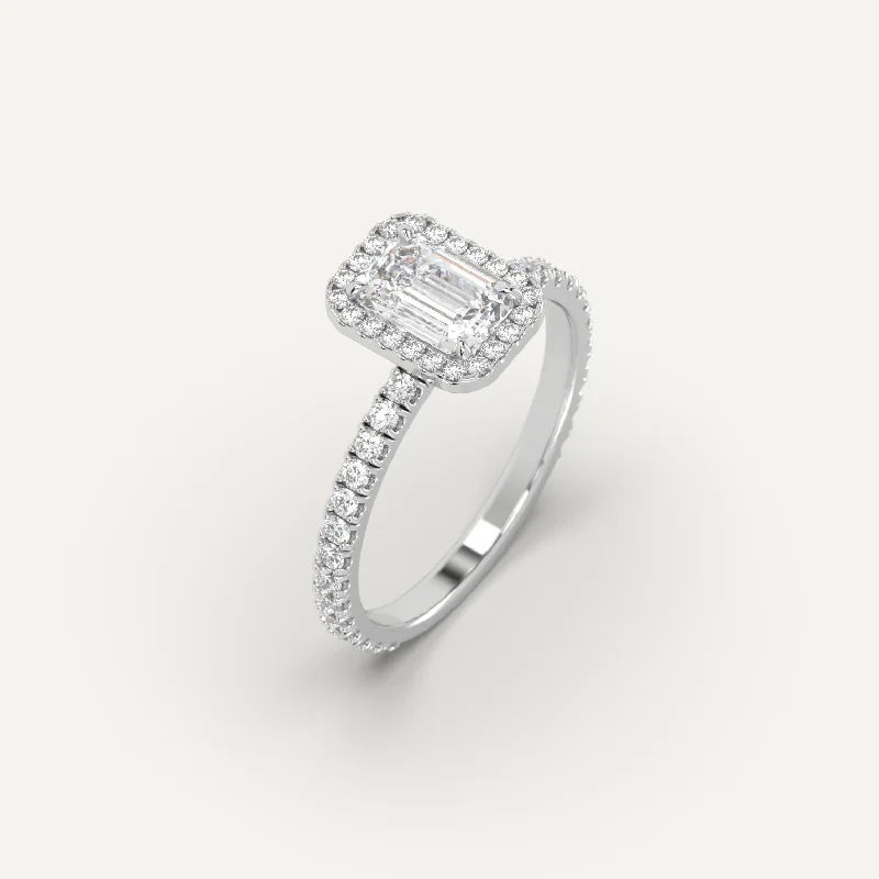 pearl ring for brides -1 carat Emerald Cut Diamond Ring