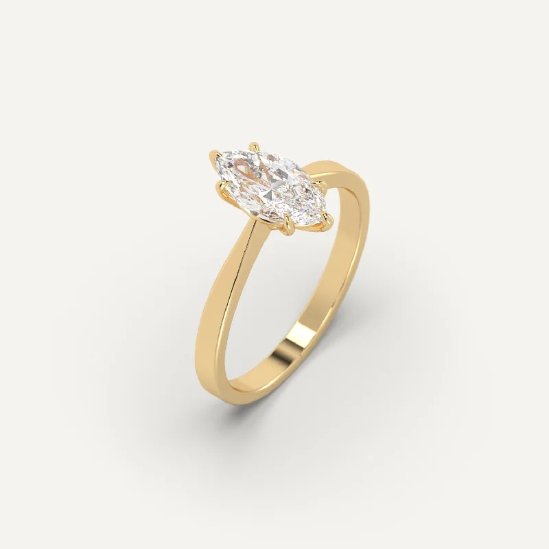 elegant band ring for evening wear -1 carat Marquise Cut Diamond Ring