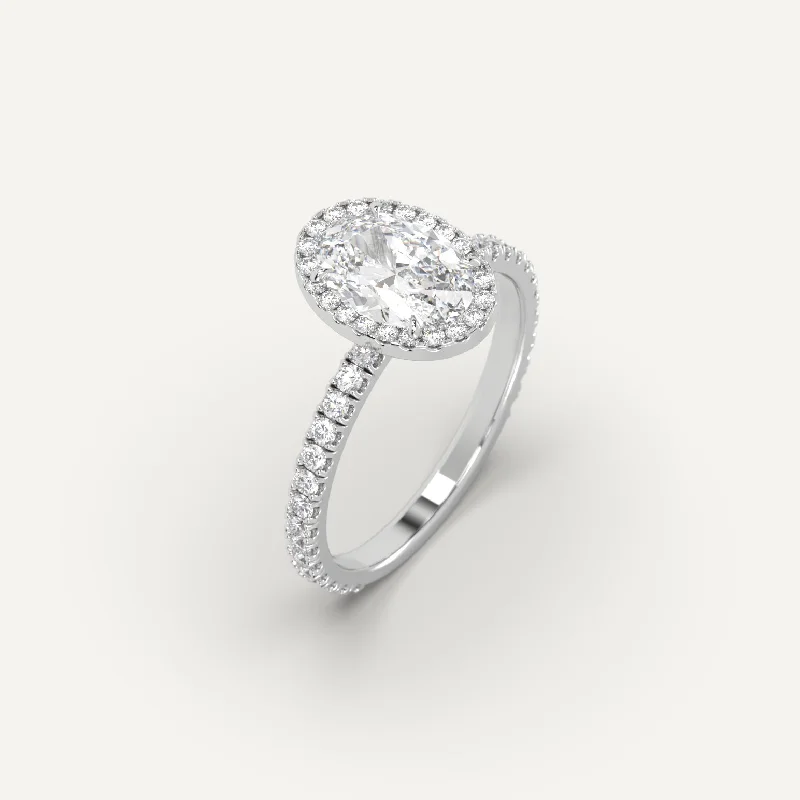 initial ring for women -1 carat Oval Cut Diamond Ring