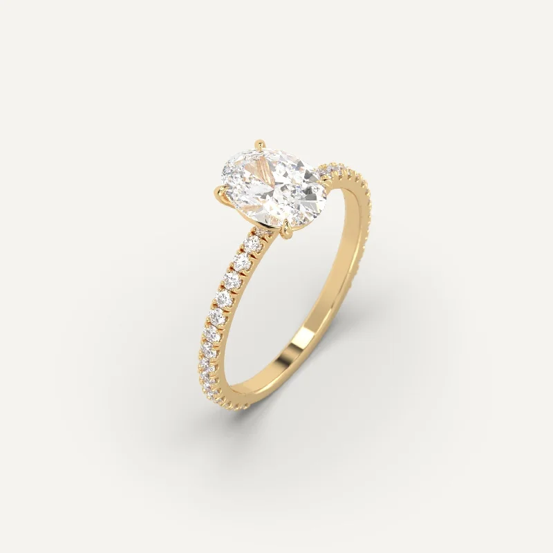 crystal band ring for women -1 carat Oval Cut Diamond Ring