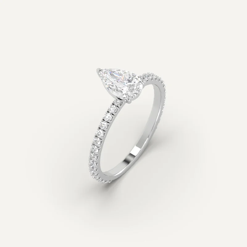 graduation ring for girls -1 carat Pear Cut Diamond Ring