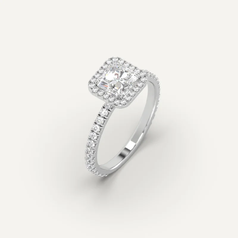 gold ring for women -1 carat Radiant Cut Diamond Ring