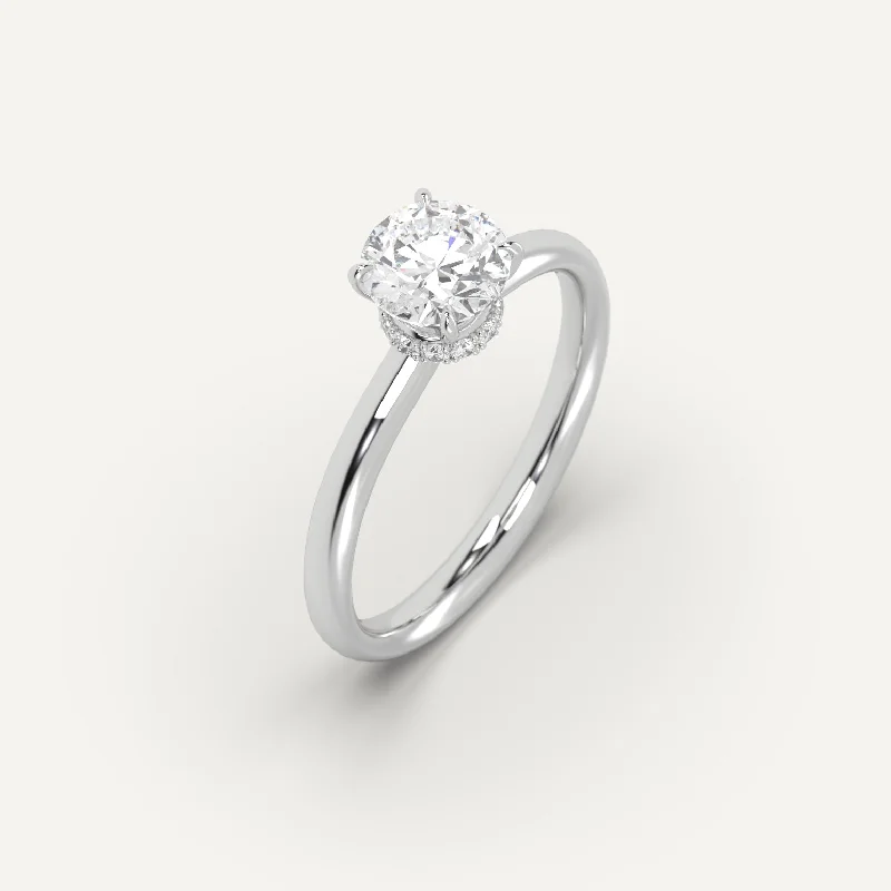 geometric ring for women -1 carat Round Cut Diamond Ring