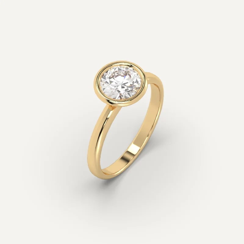 dainty ring for layering -1 carat Round Cut Diamond Ring