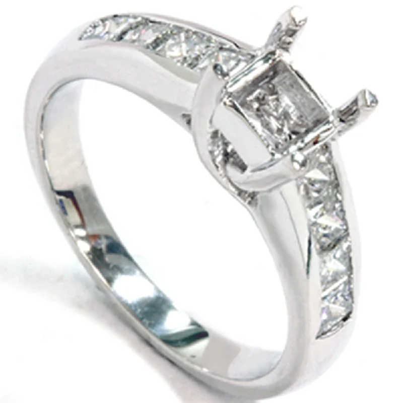 bold geometric ring for women -1ct Princess Cut Diamond Cathedral Engagement Ring Setting