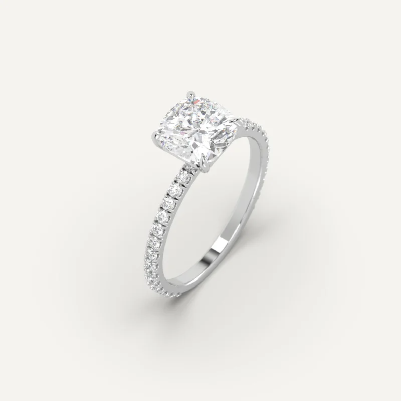 initial ring for women -2 carat Cushion Cut Diamond Ring