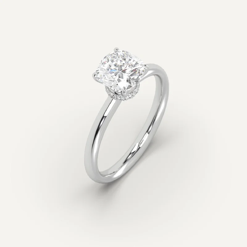 vintage ring for women -2 carat Cushion Cut Diamond Ring