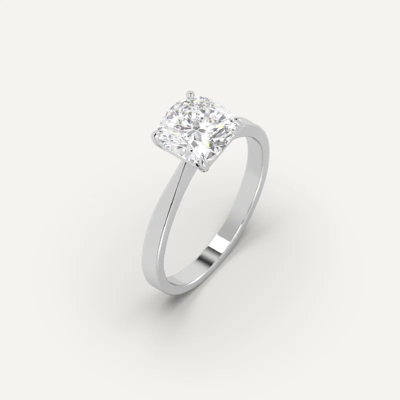 birthstone stacking ring for women -2 carat Cushion Cut Diamond Ring