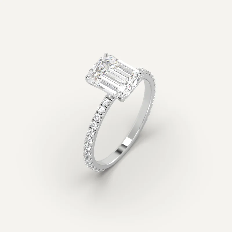 geometric ring for women -2 carat Emerald Cut Diamond Ring