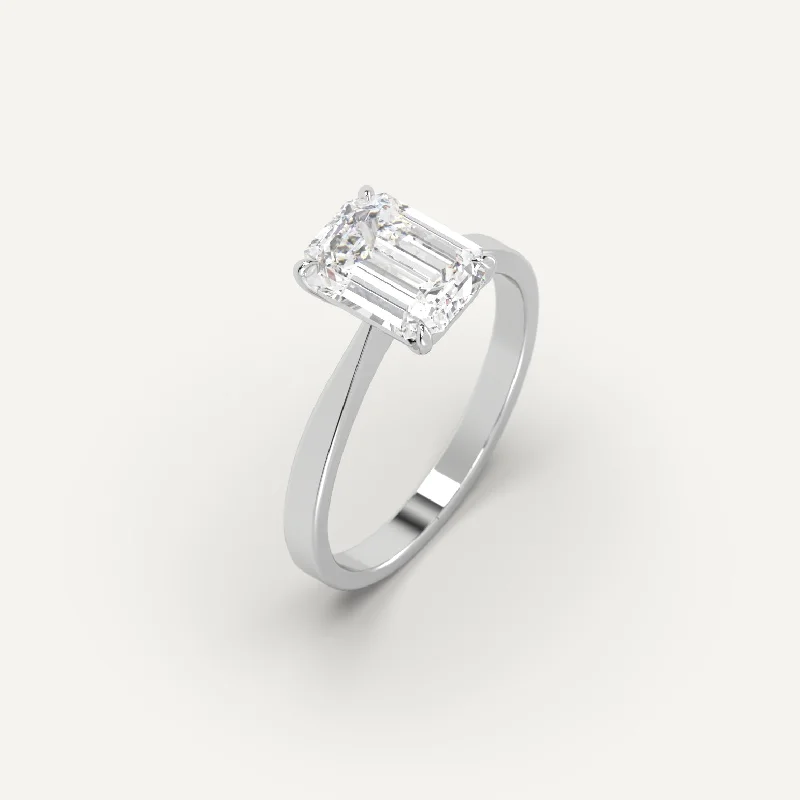 snowflake ring for winter -2 carat Emerald Cut Diamond Ring