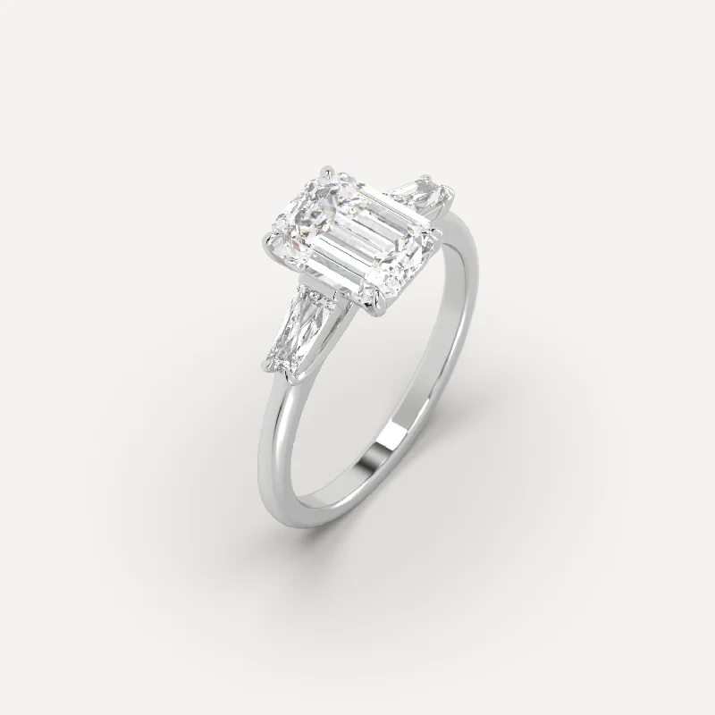 stackable gold ring for women -2 carat Emerald Cut Diamond Ring