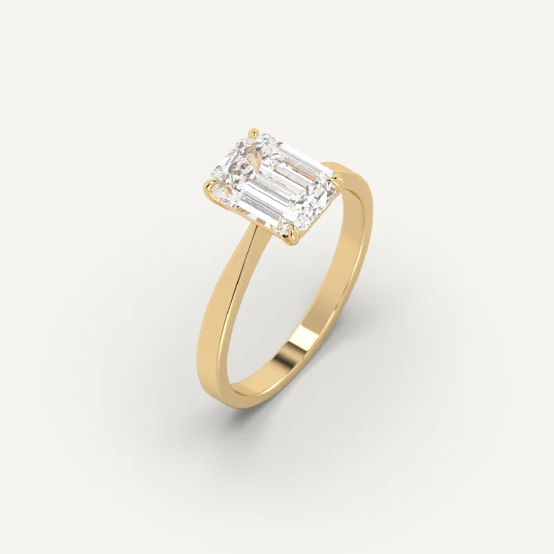 adjustable ring for women -2 carat Emerald Cut Diamond Ring