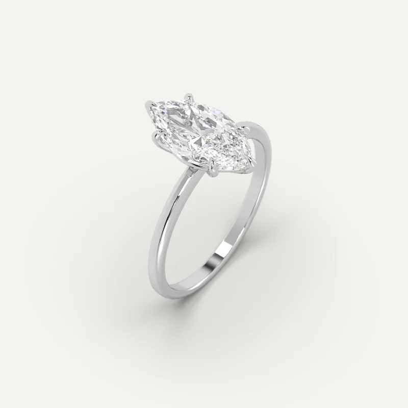 statement ring for special occasions -2 carat Marquise Cut Diamond Ring