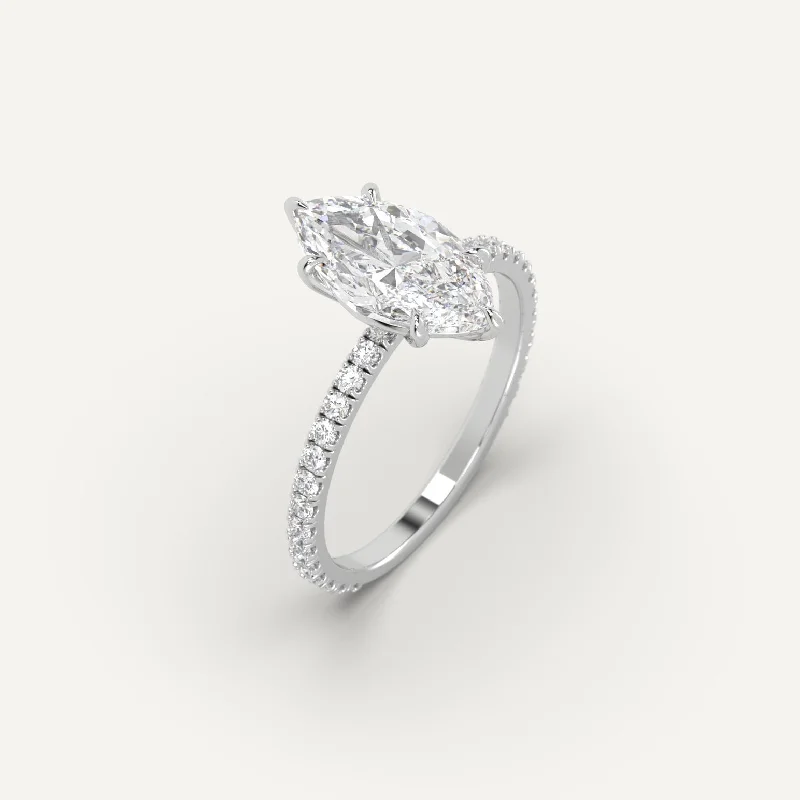 layered midi ring for women -2 carat Marquise Cut Diamond Ring