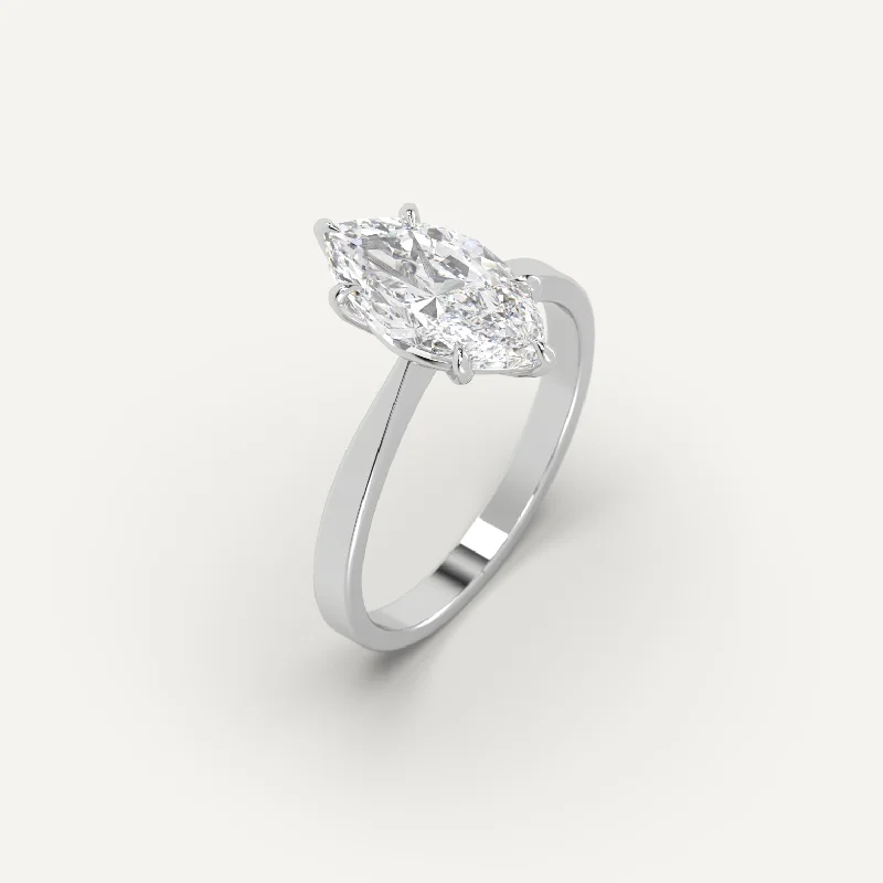 friendship ring with initials -2 carat Marquise Cut Diamond Ring