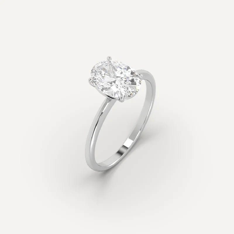 bar ring with engraving -2 carat Oval Cut Diamond Ring