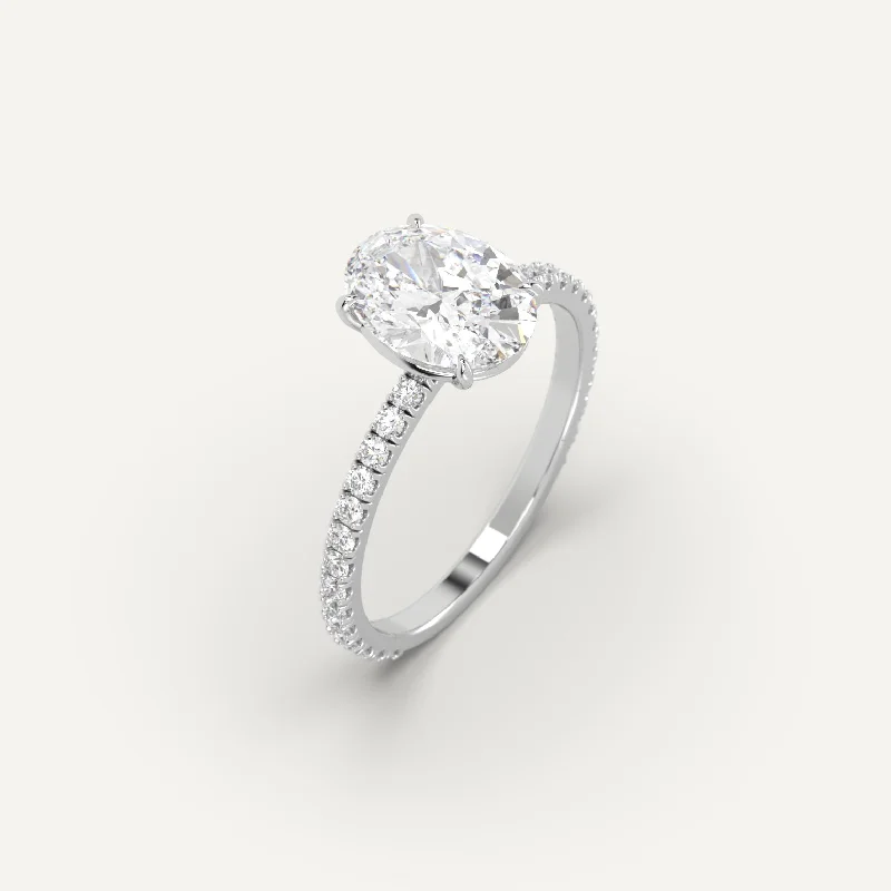 heart signet ring for women -2 carat Oval Cut Diamond Ring