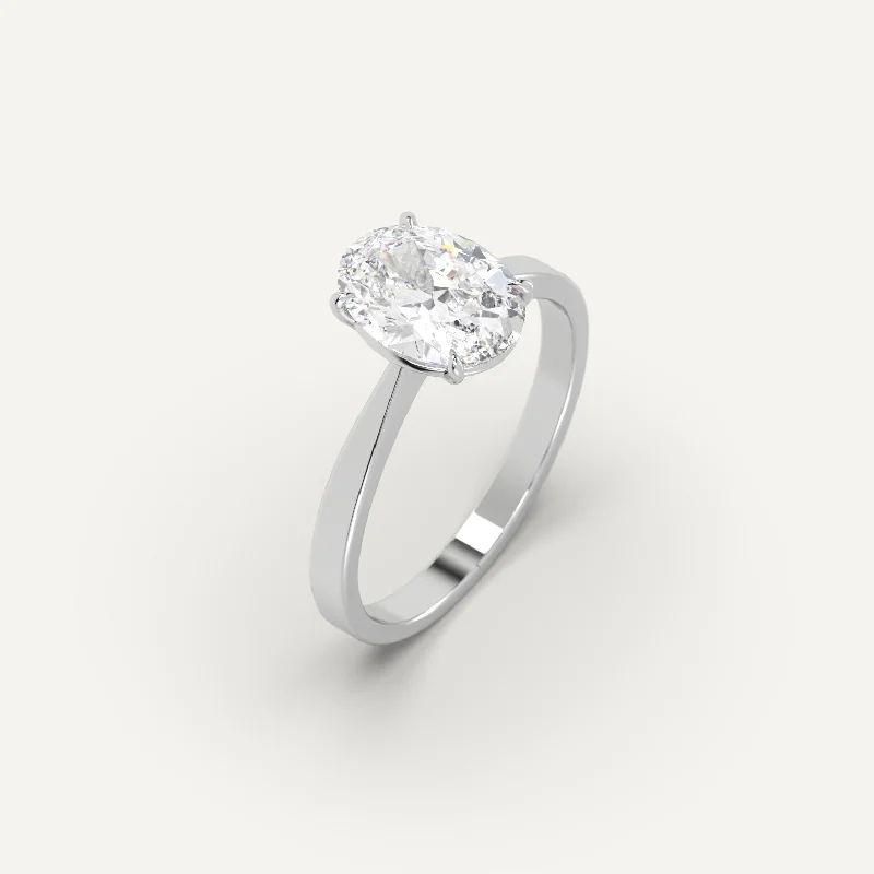 layered stacking ring for women -2 carat Oval Cut Diamond Ring