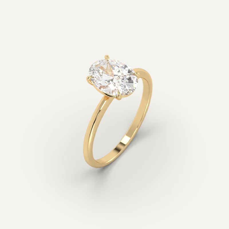 rose gold ring for women -2 carat Oval Cut Diamond Ring