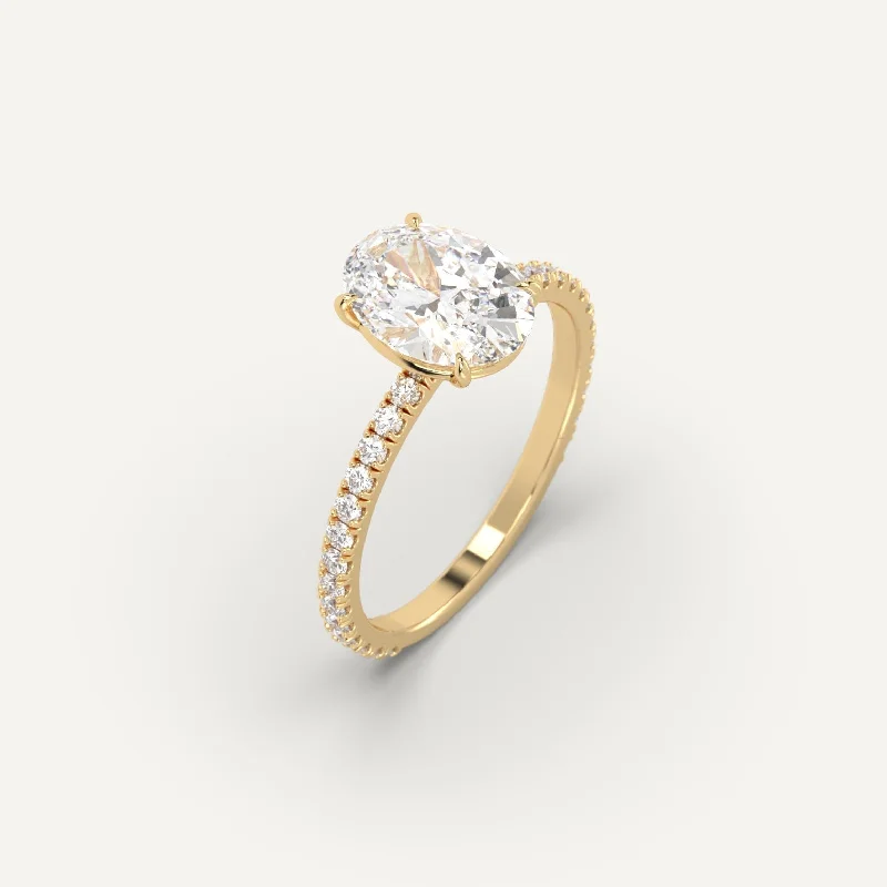 gold knot ring for women -2 carat Oval Cut Diamond Ring