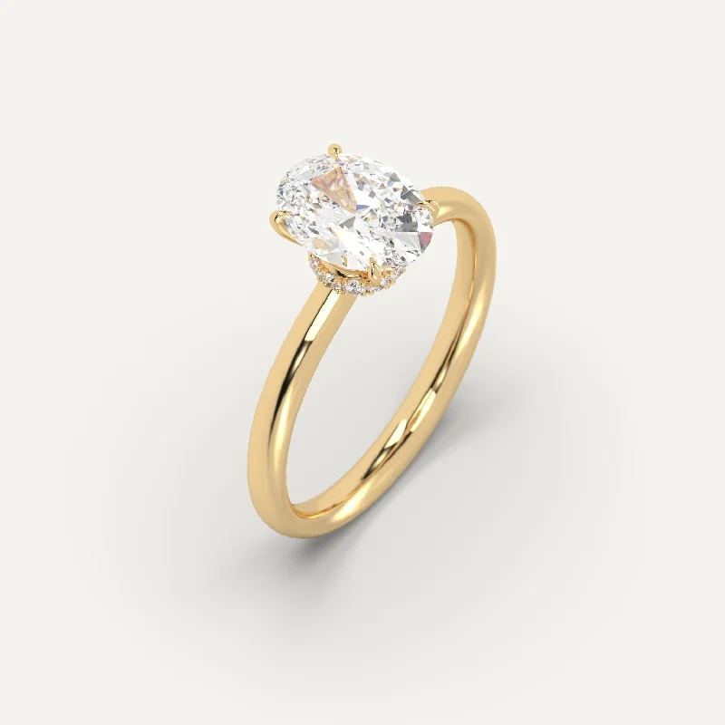 long distance ring for couples -2 carat Oval Cut Diamond Ring