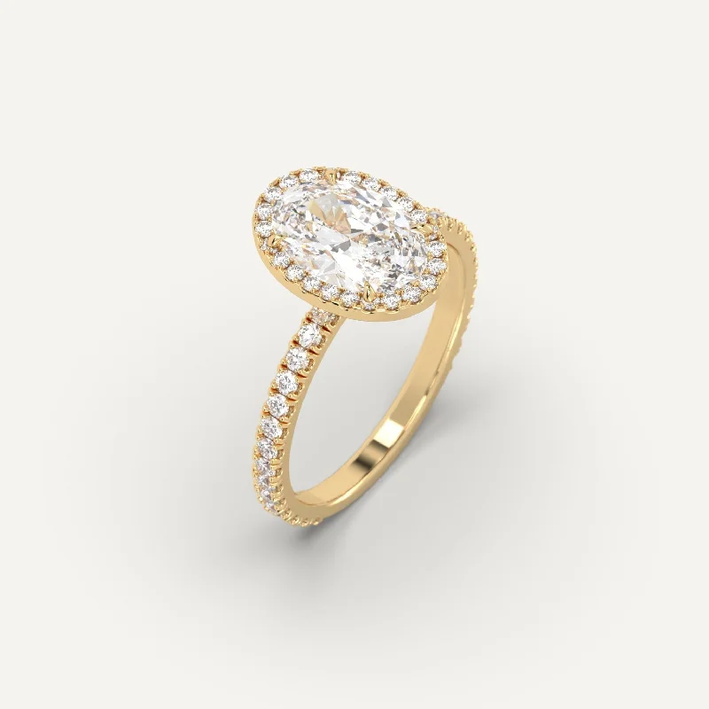 pearl band ring for women -2 carat Oval Cut Diamond Ring