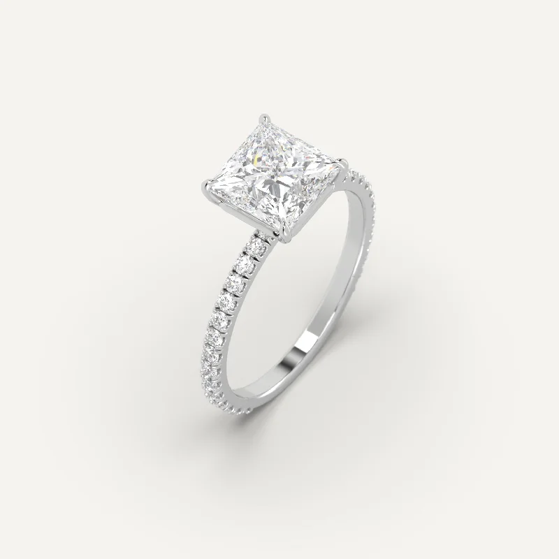 gold knot ring for women -2 carat Princess Cut Diamond Ring