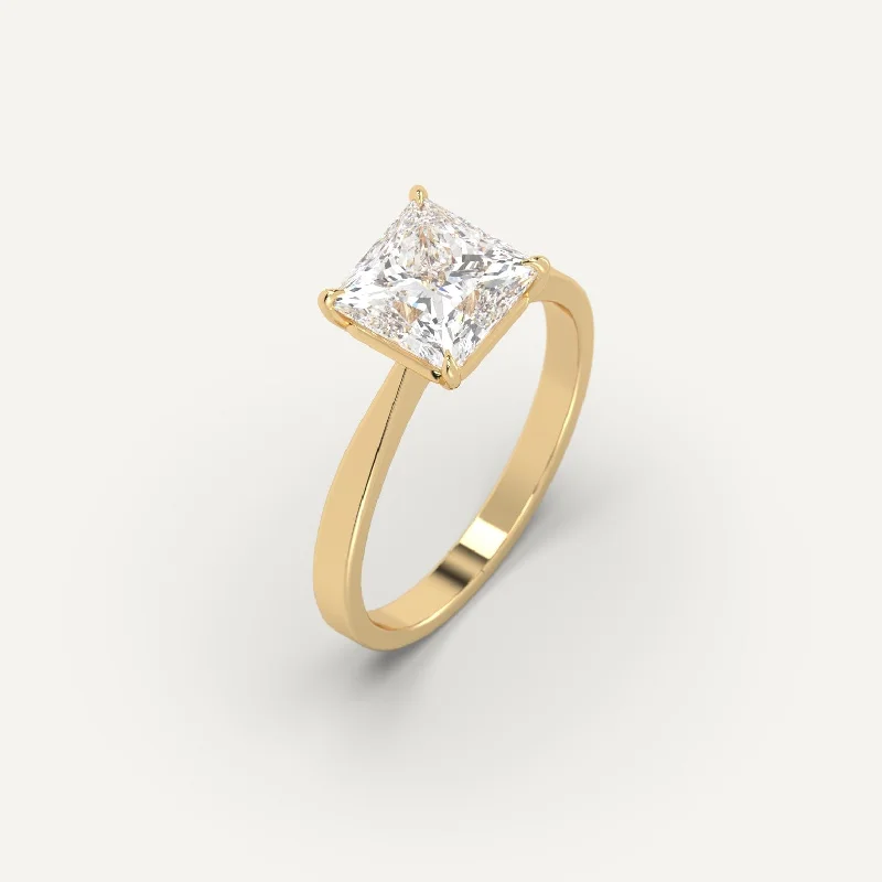 vintage ring for women -2 carat Princess Cut Diamond Ring