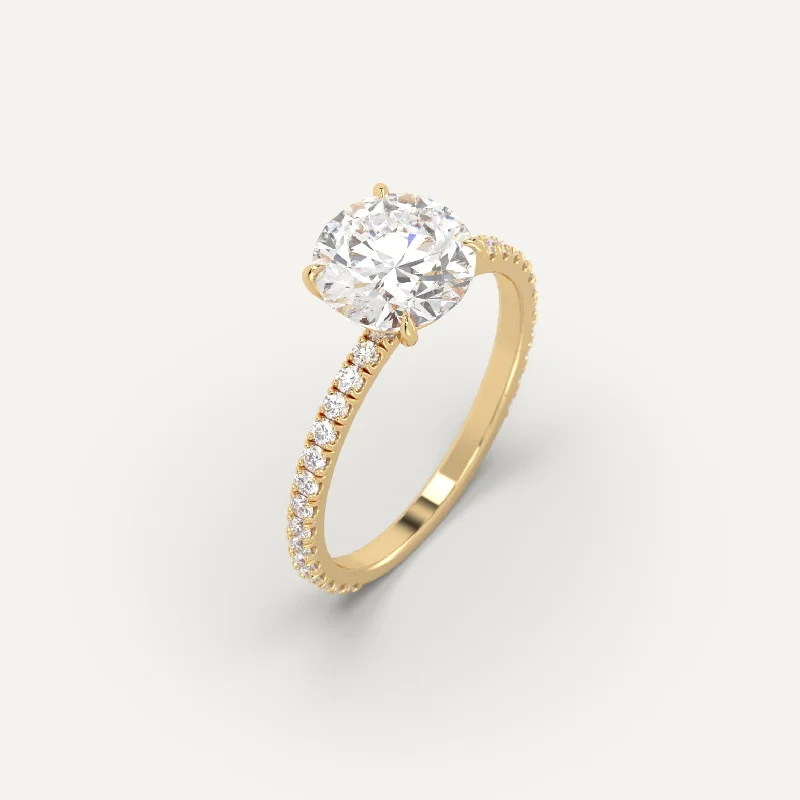 celestial ring for women -2 carat Round Cut Diamond Ring