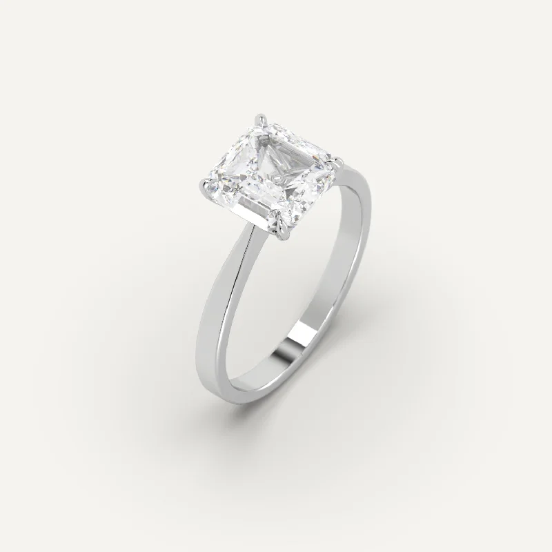 elegant band ring for evening wear -3 carat Asscher Cut Diamond Ring