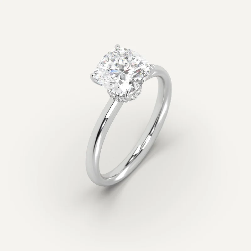 minimalist ring for everyday wear -3 carat Cushion Cut Diamond Ring