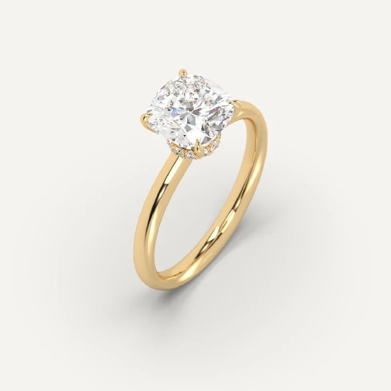 bold statement ring for women -3 carat Cushion Cut Diamond Ring