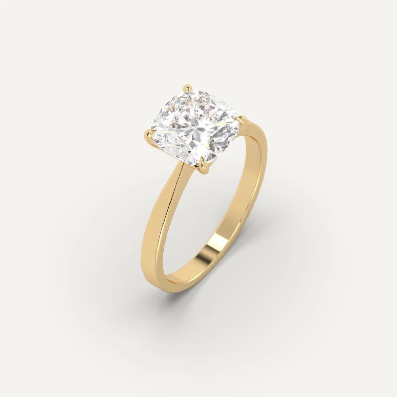 dainty ring for layering -3 carat Cushion Cut Diamond Ring