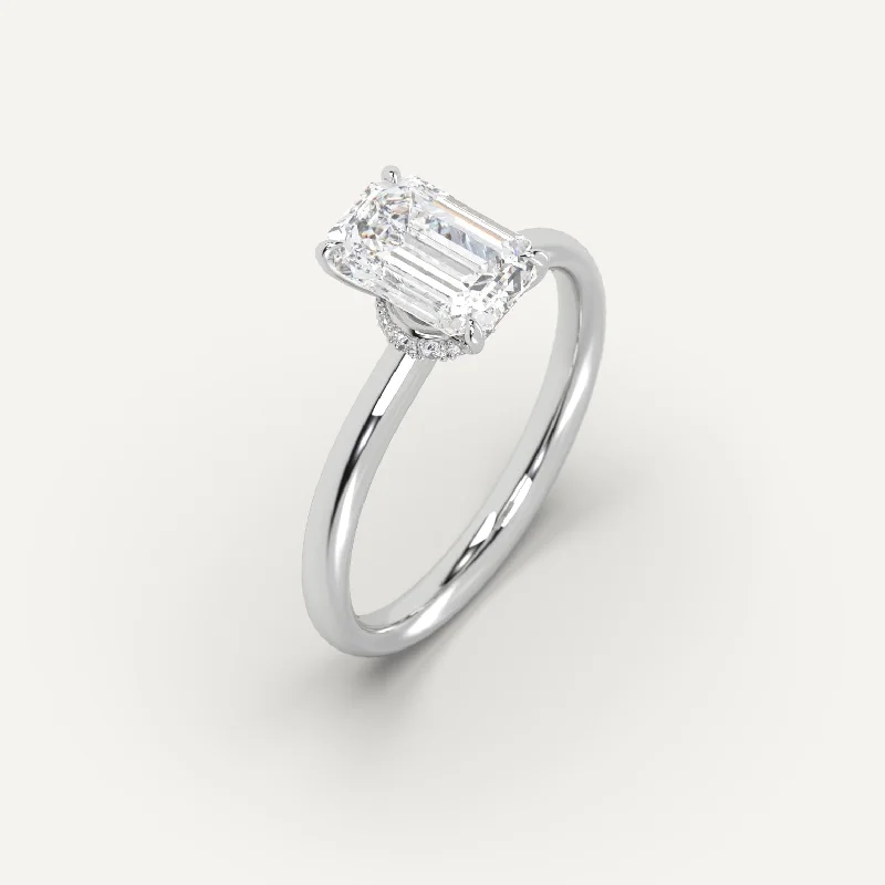 bar band ring for women -3 carat Emerald Cut Diamond Ring