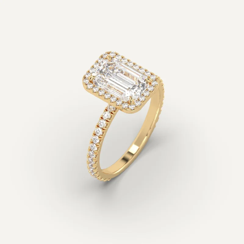 luxury pearl band ring for women -3 carat Emerald Cut Diamond Ring