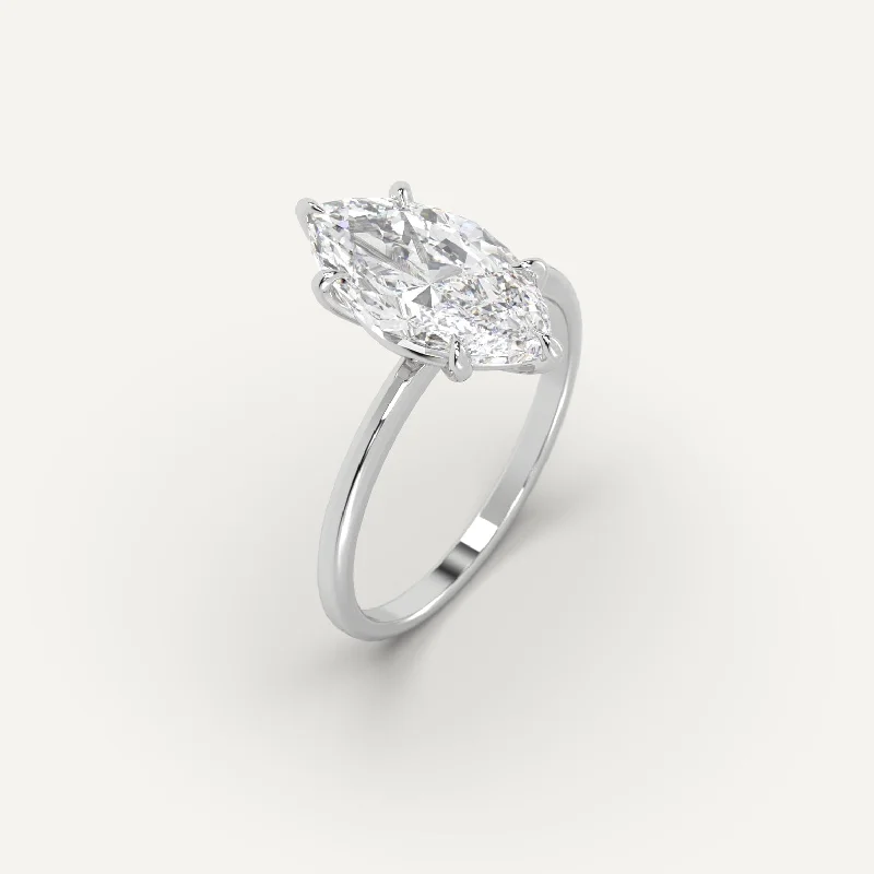 luxury diamond ring for women -3 carat Marquise Cut Diamond Ring