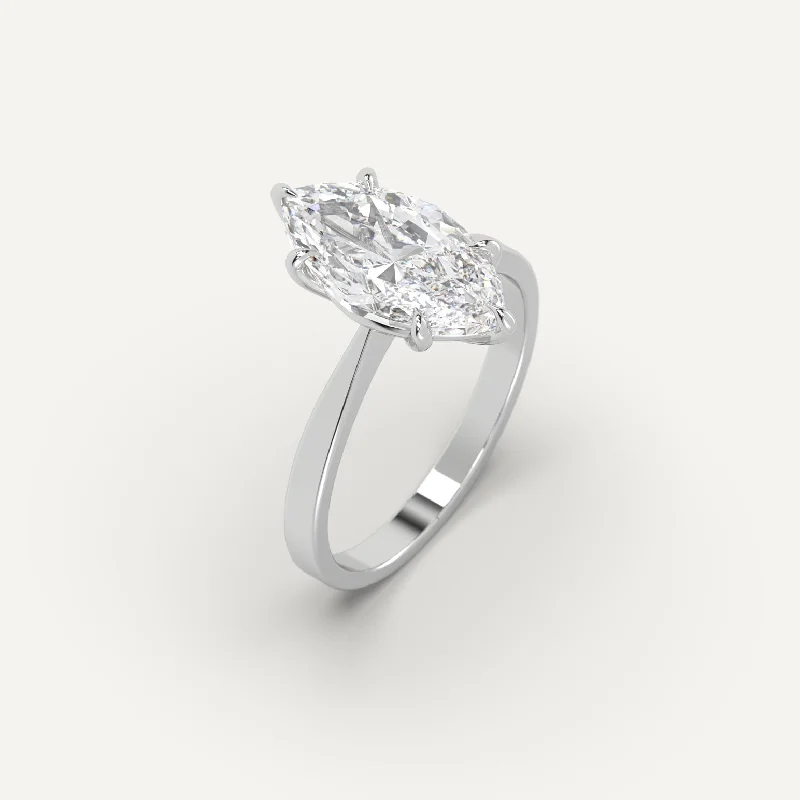 heart band ring for women -3 carat Marquise Cut Diamond Ring