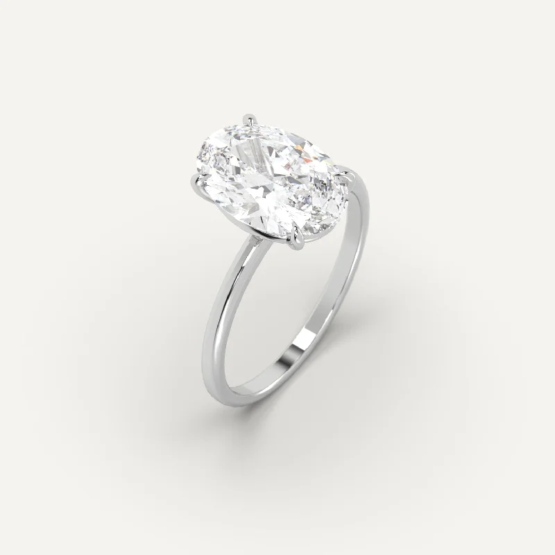 bar band ring for women -3 carat Oval Cut Diamond Ring