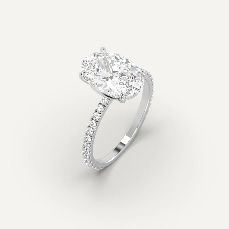 personalized letter ring for women -3 carat Oval Cut Diamond Ring