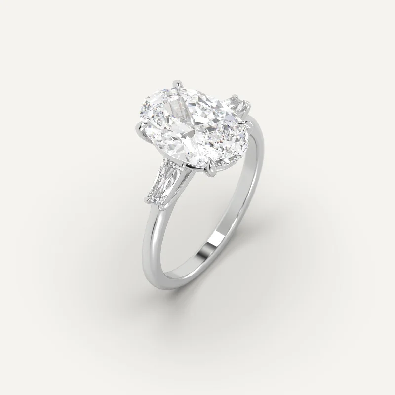 initial ring for women -3 carat Oval Cut Diamond Ring