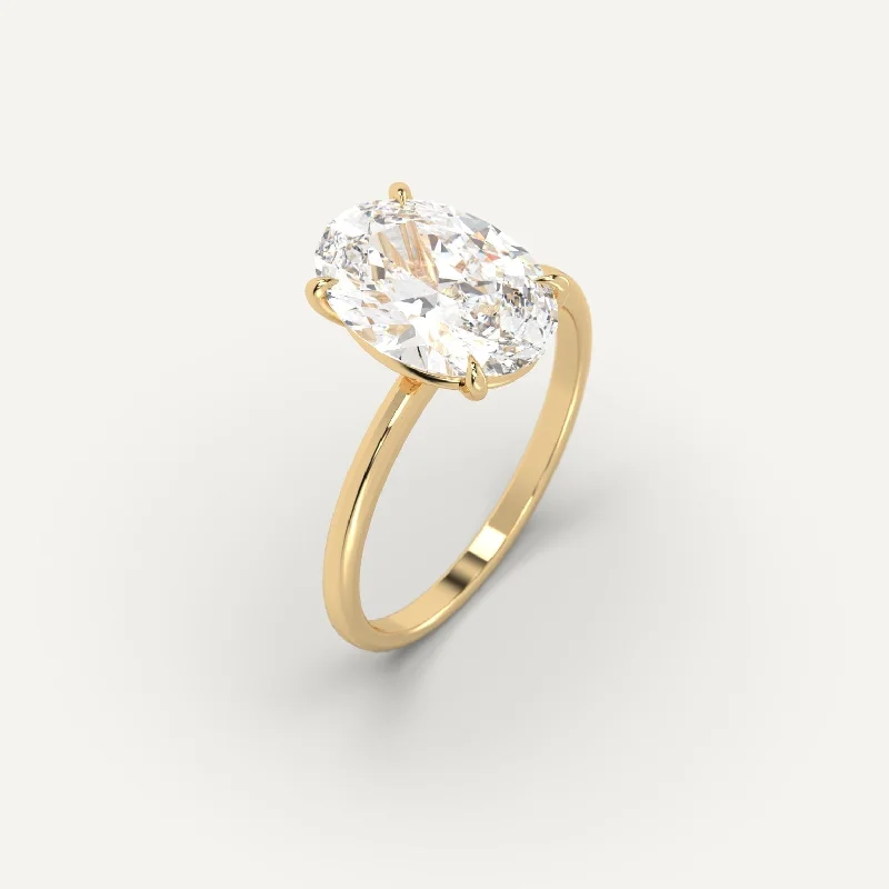 snowflake ring for winter -3 carat Oval Cut Diamond Ring