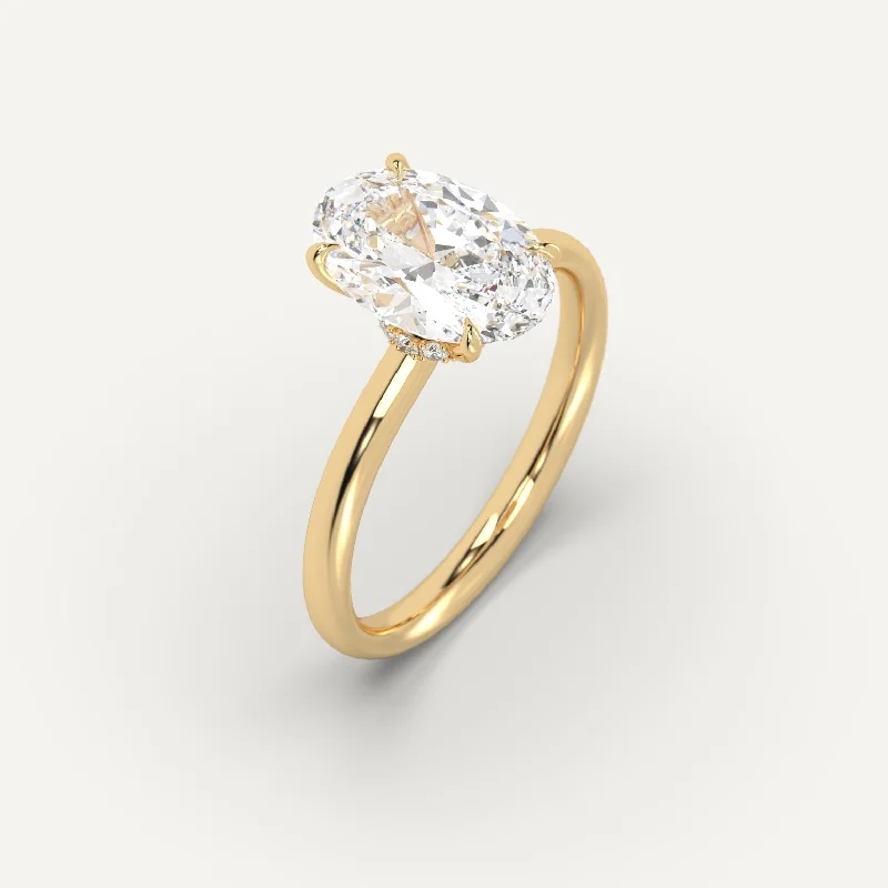 promise ring for couples -3 carat Oval Cut Diamond Ring