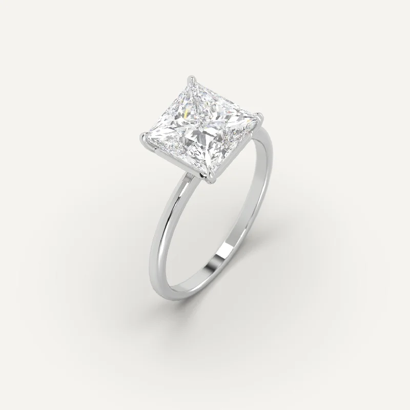 long distance ring for couples -3 carat Princess Cut Diamond Ring