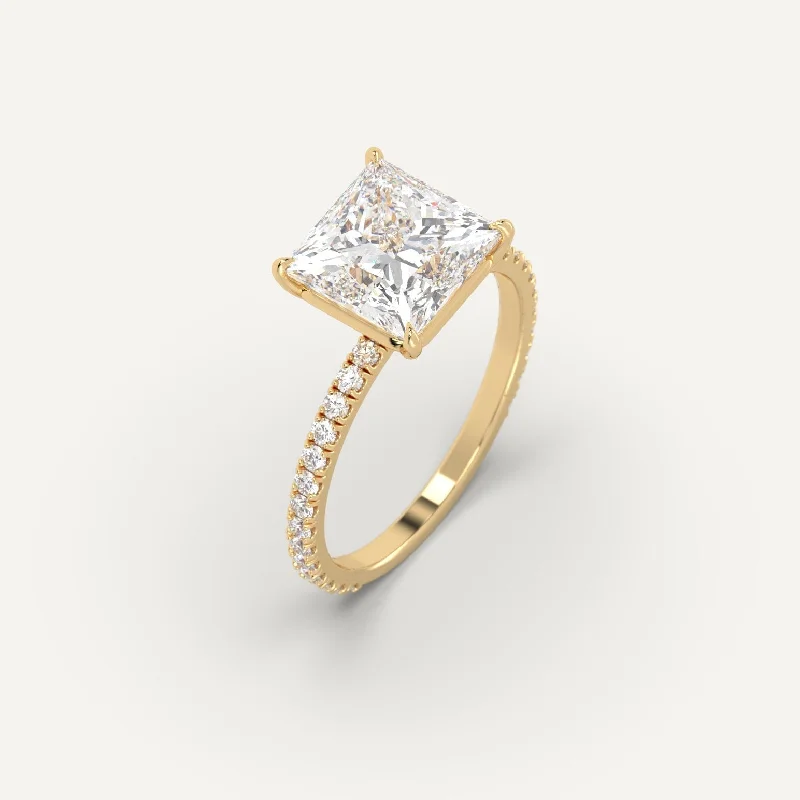 zodiac constellation ring -3 carat Princess Cut Diamond Ring