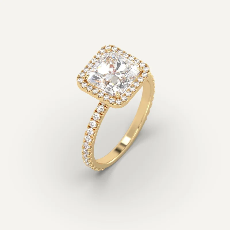 personalized letter ring for women -3 carat Radiant Cut Diamond Ring