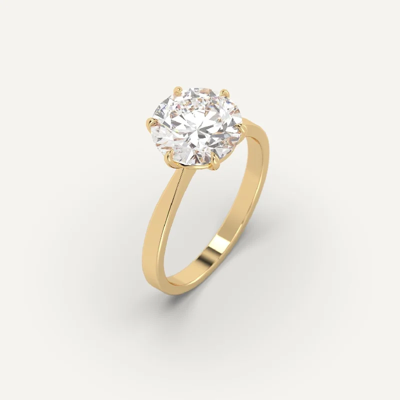 heart signet ring for women -3 carat Round Cut Diamond Ring