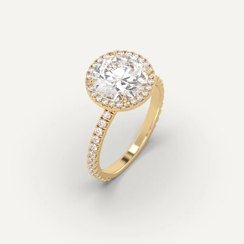 minimalist band ring for women -3 carat Round Cut Diamond Ring